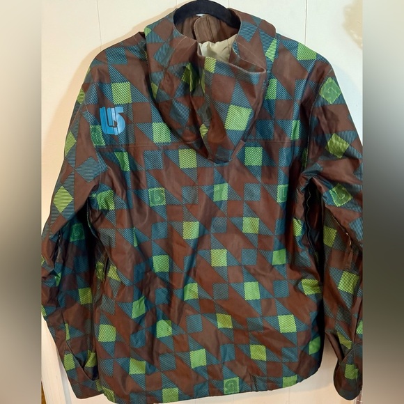 Burton DryRide Snowboarding Jacket Men's Size S Brown Green Check Polyester - Picture 7 of 13
